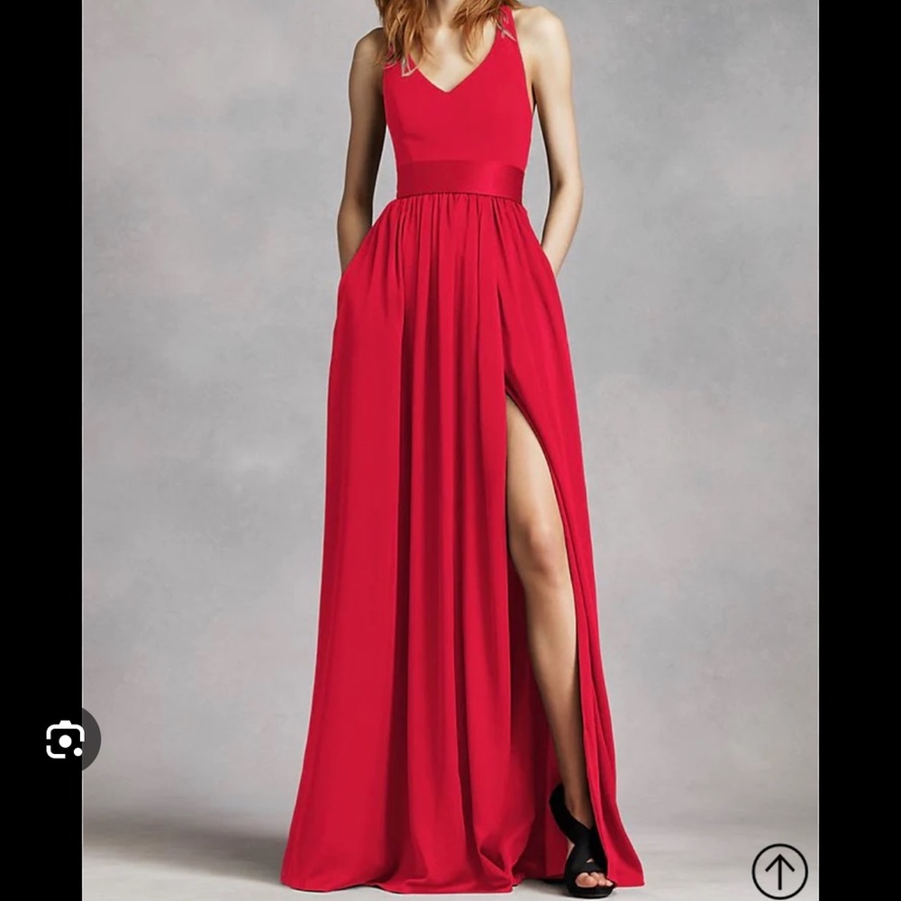 Vera wang bridal red silk gown bridesmaids dress prom dress